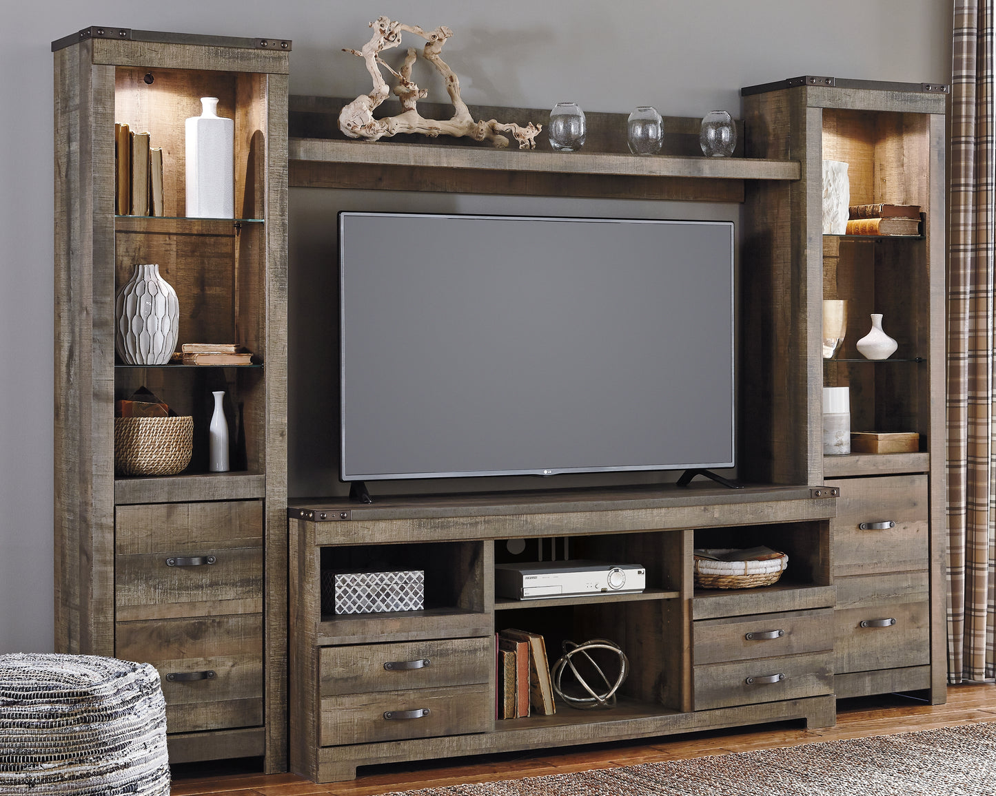 The Furniture Outlets - Ashley Furniture - Trinell Entertainment Center - Pier / Brown - W446-24