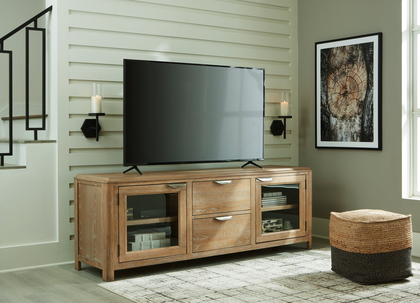 The Furniture Outlets - Ashley Furniture - Rencott 80" TV Stand - 80" / Light Brown - W781-68