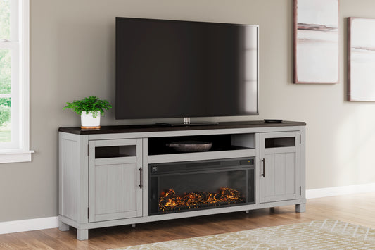 The Furniture Outlets - Ashley Furniture - Darborn 88" TV Stand with Electric Fireplace - 88" TV Stand with Electric Fireplace / Gray/Brown - W796W1
