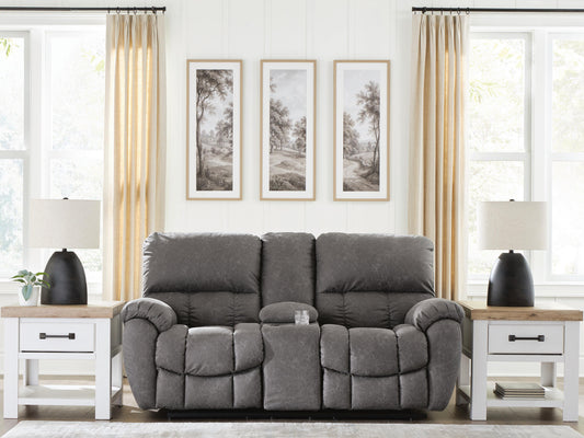 The Furniture Outlets - Ashley Furniture - Bakerstein Living Room - PWR REC Loveseat/CON/ADJ HDRST - PC1250318