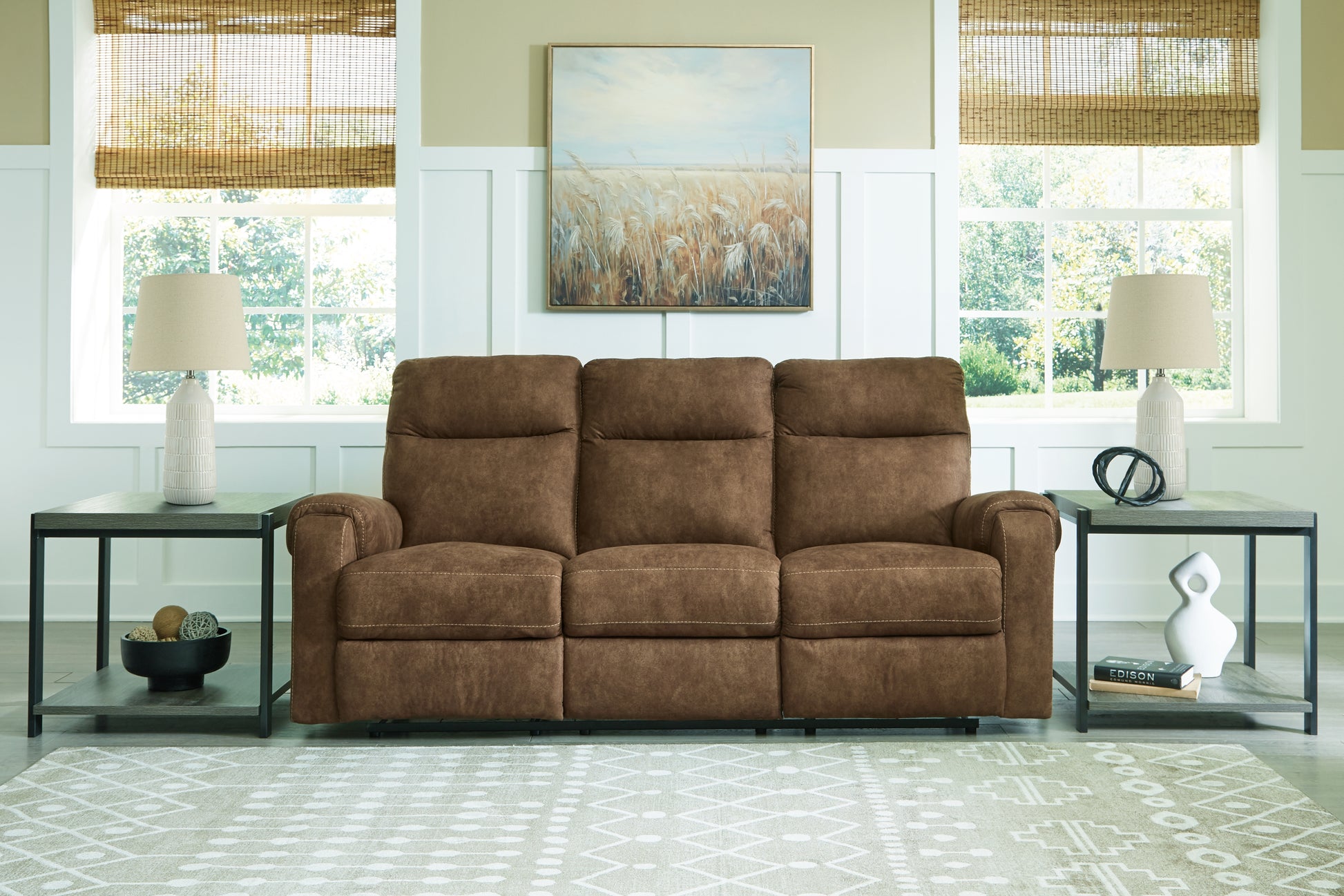 The Furniture Outlets - Ashley Furniture - Edenwold Living Room - Reclining Sofa / Brindle - 1380588