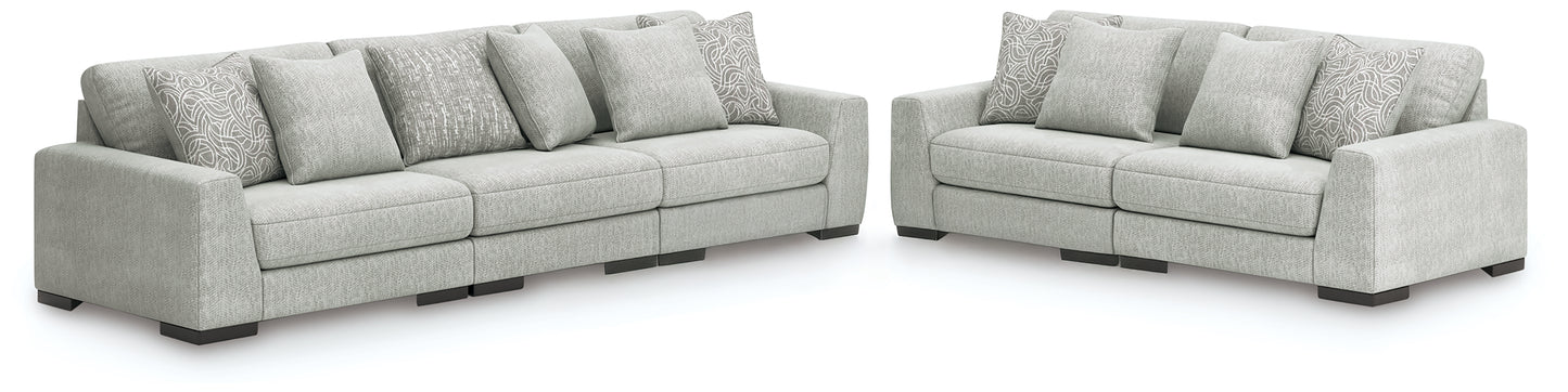 The Furniture Outlets - Ashley Furniture - Regent Park 3-Piece Sectional Sofa and 2-Piece Sectional Loveseat - 3-Piece Sectional Sofa and 2-Piece Sectional Loveseat / Pewter - 14404U4