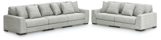 The Furniture Outlets - Ashley Furniture - Regent Park 3-Piece Sectional Sofa and 2-Piece Sectional Loveseat - 3-Piece Sectional Sofa and 2-Piece Sectional Loveseat / Pewter - 14404U4