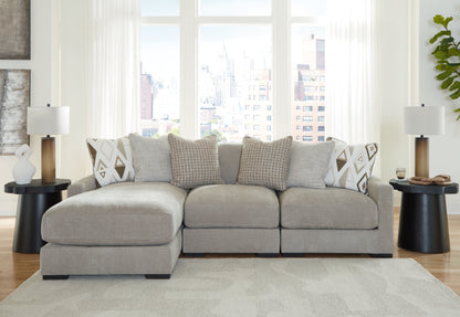 The Furniture Outlets - Ashley Furniture - Aslan Court Sectional - RAF 3-Piece Sofa Sectional with Chaise / Pebble - 20305S3