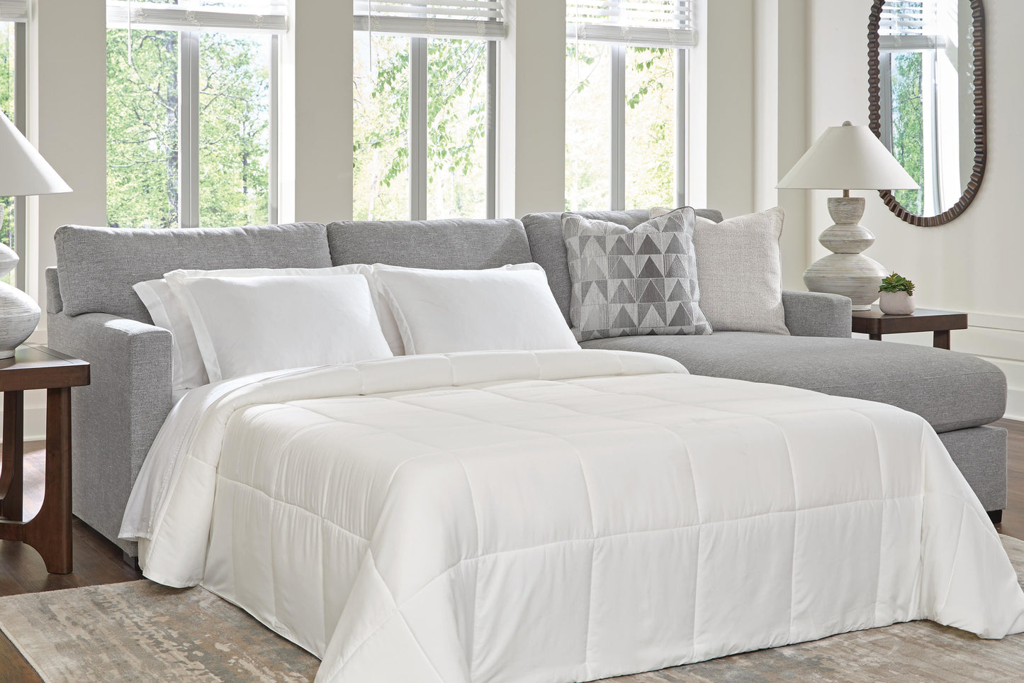 The Furniture Outlets - Ashley Furniture - UrbanCrest Sectional - 2-Piece Sleeper Sectional with Chaise / Pewter - PC20804S5