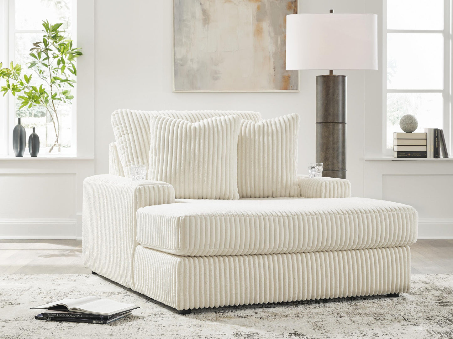 The Furniture Outlets - Ashley Furniture - Lindyn Living Room - Chaise / Ivory - 2110415