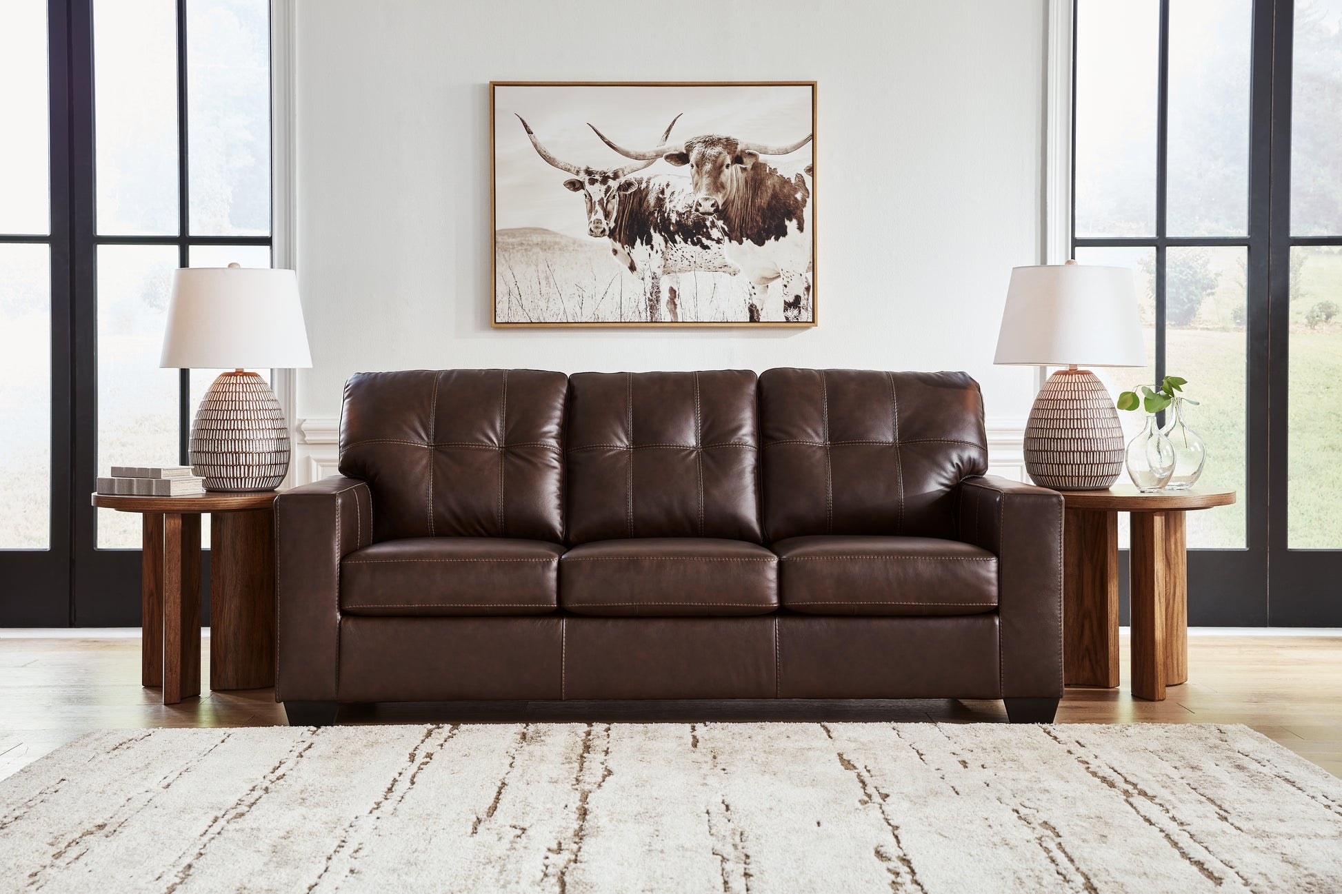 The Furniture Outlets - Ashley Furniture - Santorine Living Room - Sofa / Dark Brown - 2170638