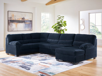 The Furniture Outlets - Ashley Furniture - SimpleJoy Sectional - LAF 3-Piece Sectional with Chaise / Navy - 24205S2
