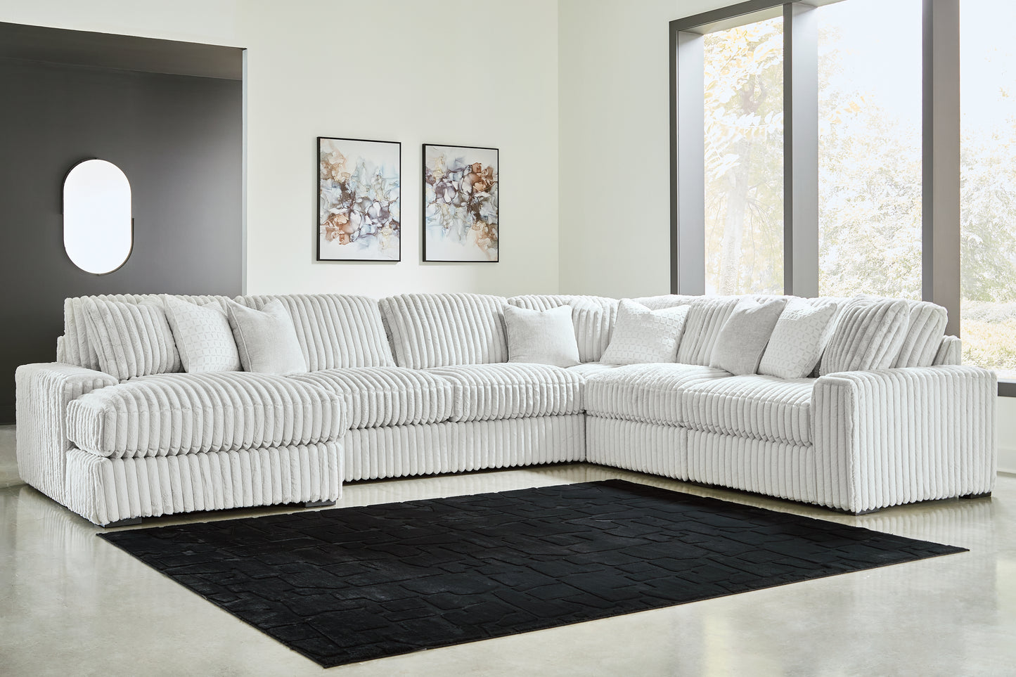 The Furniture Outlets - Ashley Furniture - Stupendous Sectional - RAF 6-Piece Sectional with Chaise / Alloy - 25903S21
