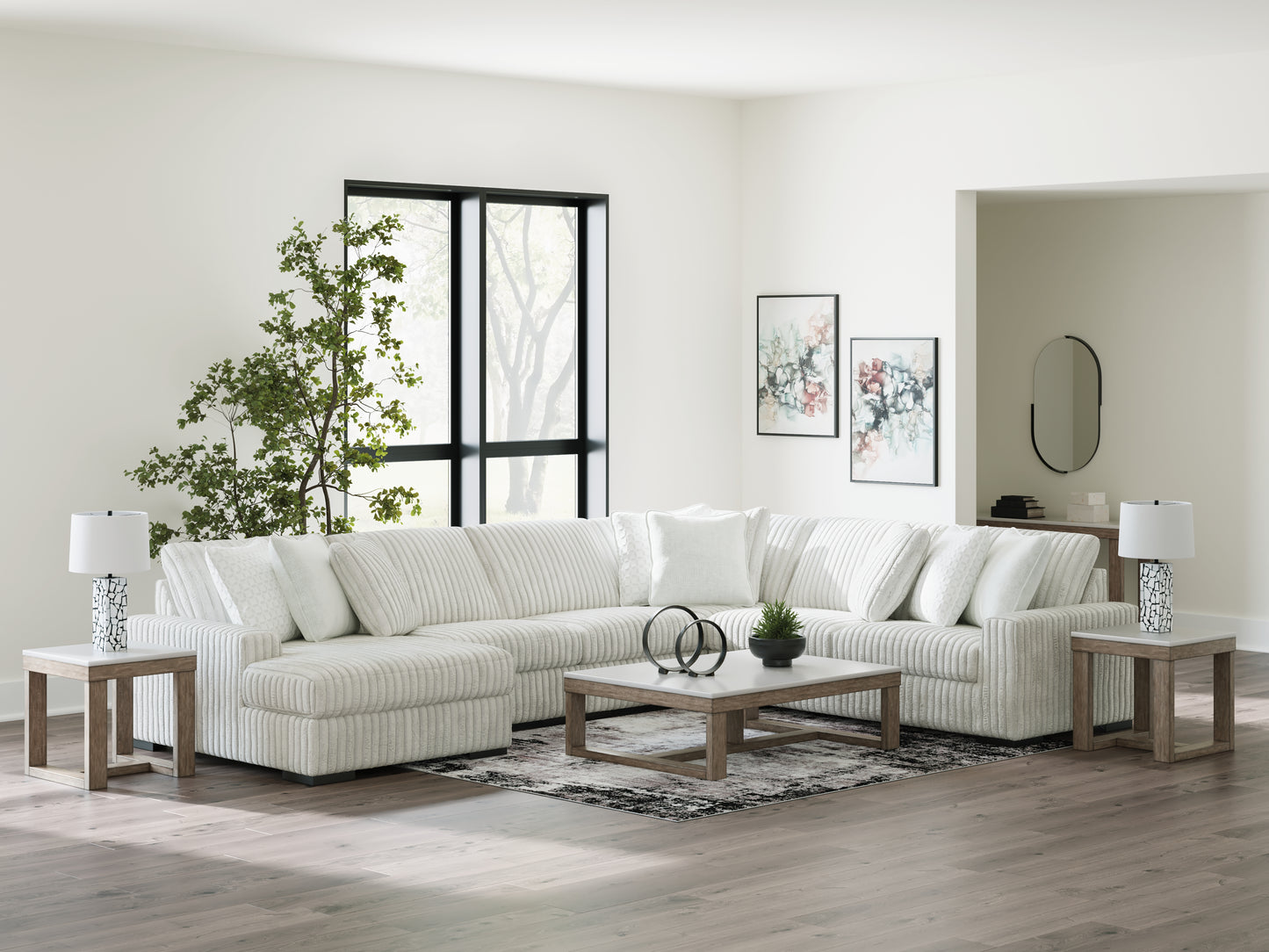 The Furniture Outlets - Ashley Furniture - Stupendous Sectional - RAF 5-Piece Sectional with Chaise / Alloy - 25903S8