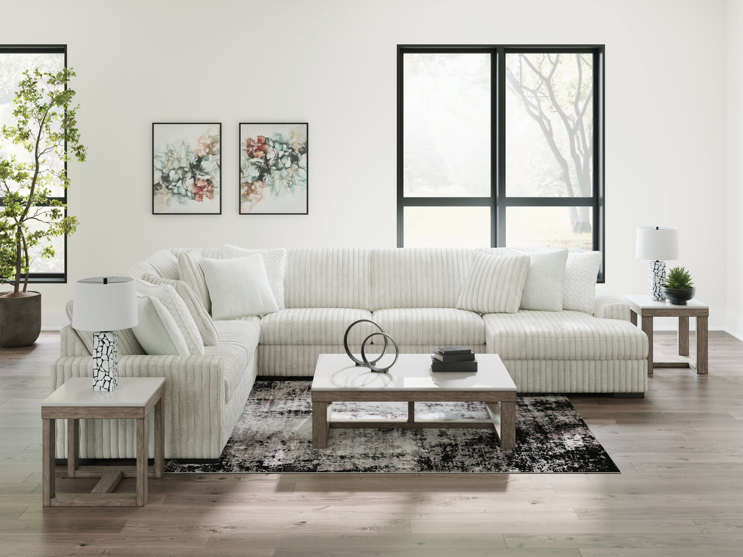 The Furniture Outlets - Ashley Furniture - Stupendous Sectional - LAF 5-Piece Sectional with Chaise / Alloy - 25903S9