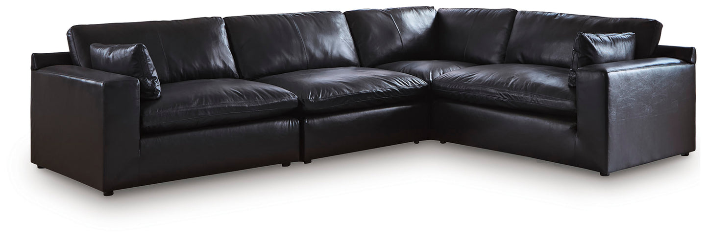 The Furniture Outlets - Ashley Furniture - Emilia Sectional - RAF 4-Piece Sectional / Black - 30902S3