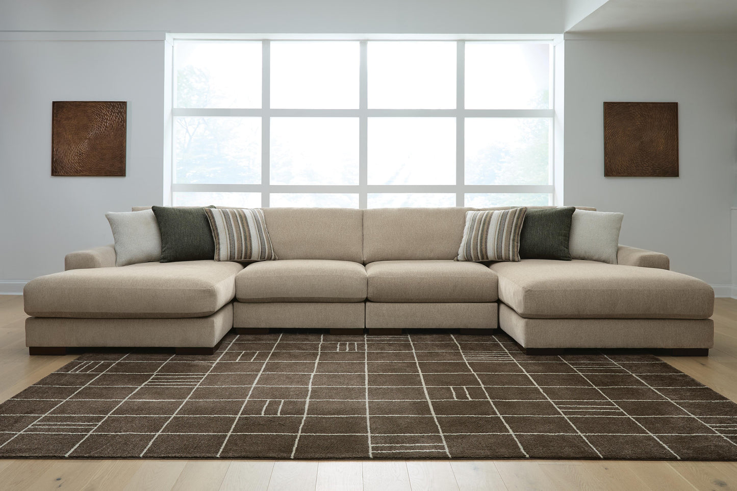 The Furniture Outlets - Ashley Furniture - Linenhause Sectional - RAF 4-Piece Double Chaise Sectional - 31803S9