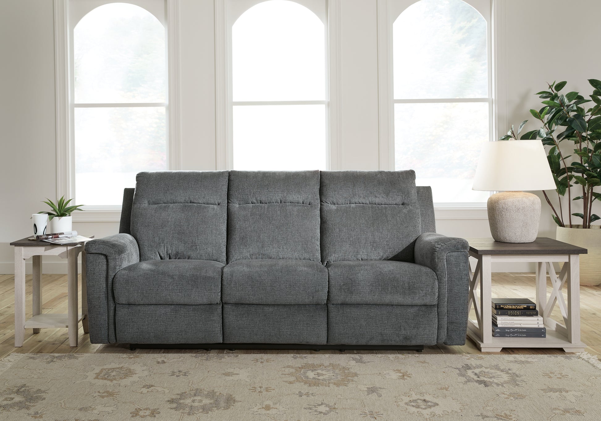 The Furniture Outlets - Ashley Furniture - Barnsana Living Room - Reclining Power Sofa / Gravel - 3320287