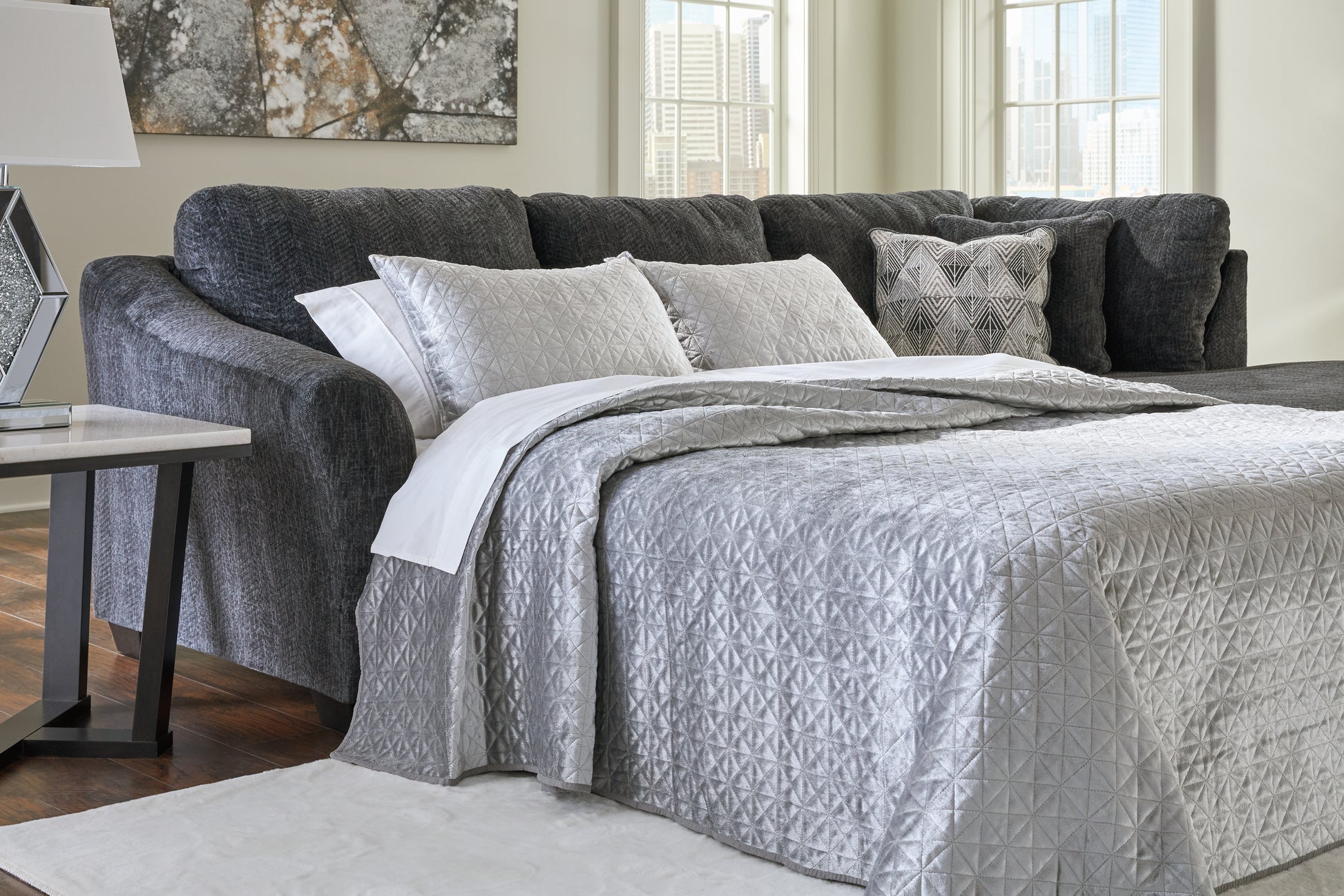 The Furniture Outlets - Ashley Furniture - Biddeford Sectional - RAF 2-Piece Sectional with Chaise / Shadow - 35504S1