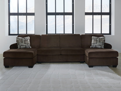 The Furniture Outlets - Ashley Furniture - Kimlee Sectional - RAF 3-Piece Sectional with Double Chaise / Chocolate - PC35603S3