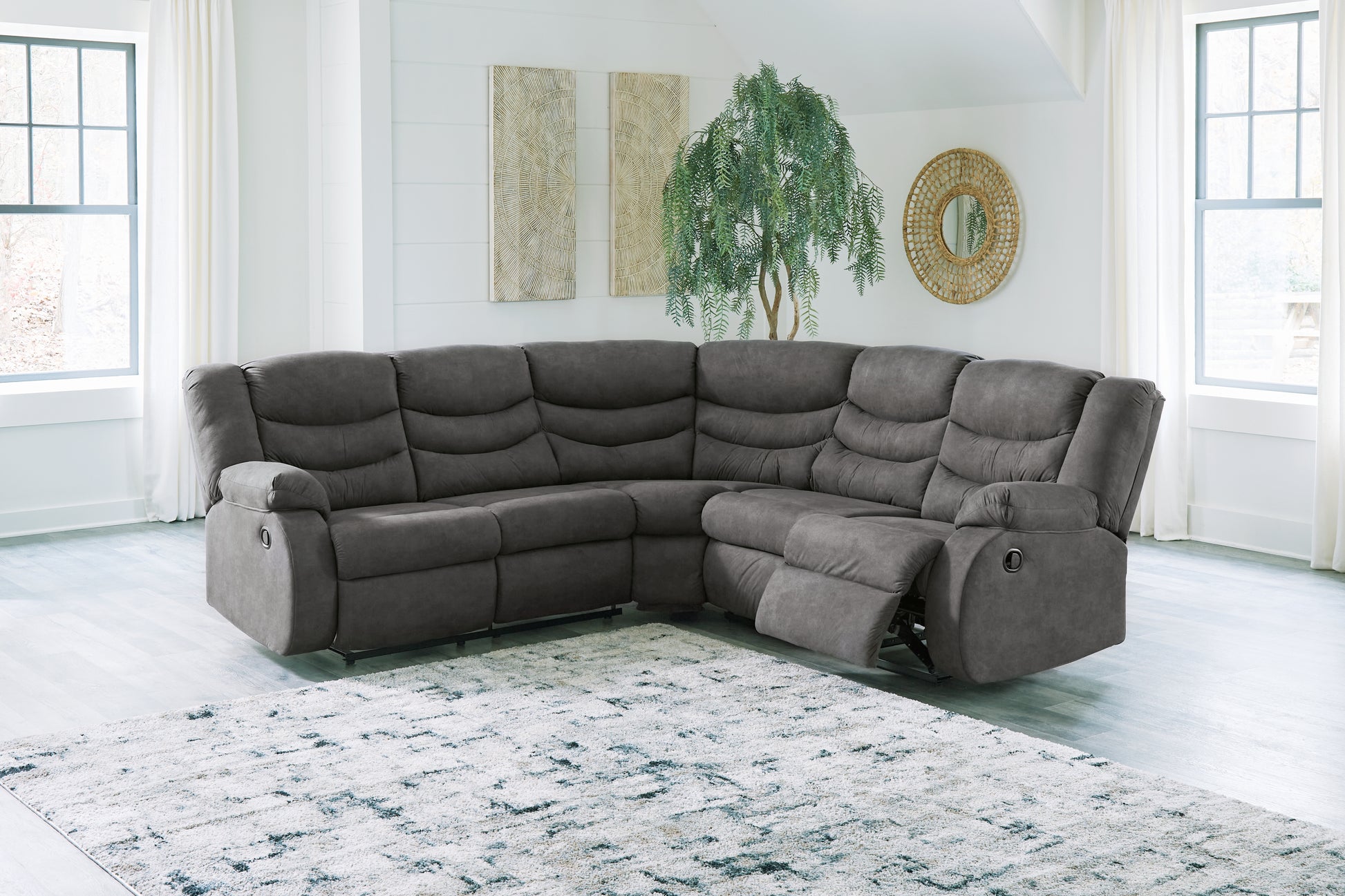 The Furniture Outlets - Ashley Furniture - Partymate Sectional - 2-Piece Reclining Sectional / Slate - 36903S2