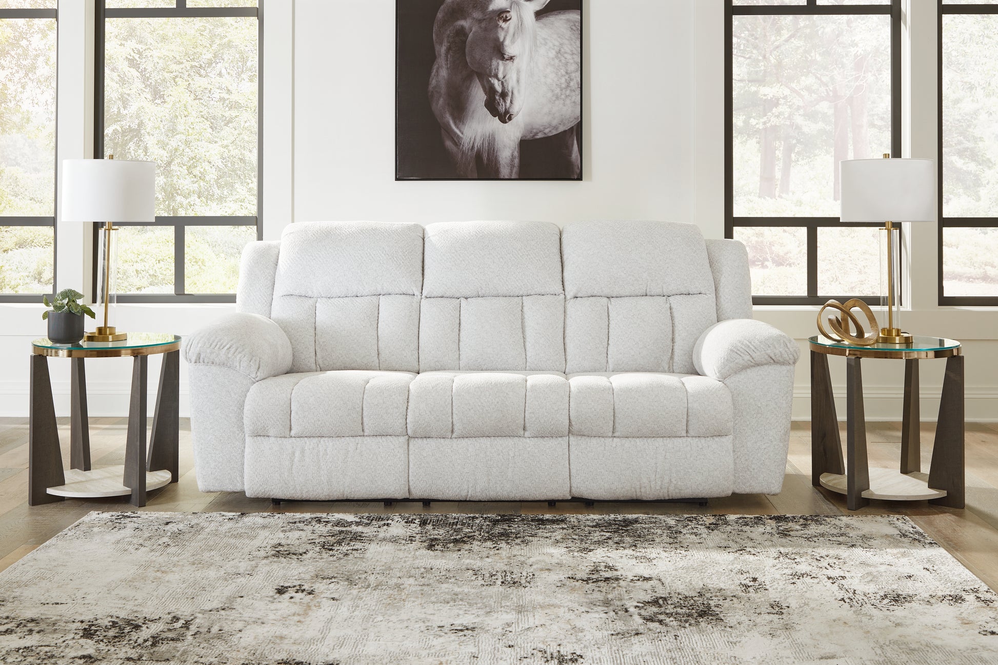 The Furniture Outlets - Ashley Furniture - Frohn Living Room - Reclining Sofa / Snow - 3740588