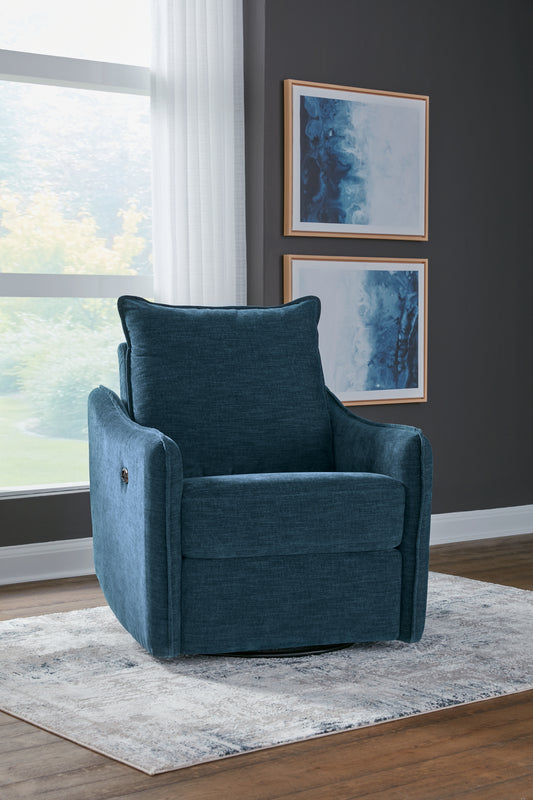 The Furniture Outlets - Ashley Furniture - McBurg Living Room - Swivel Power Recliner / Navy - 4480128