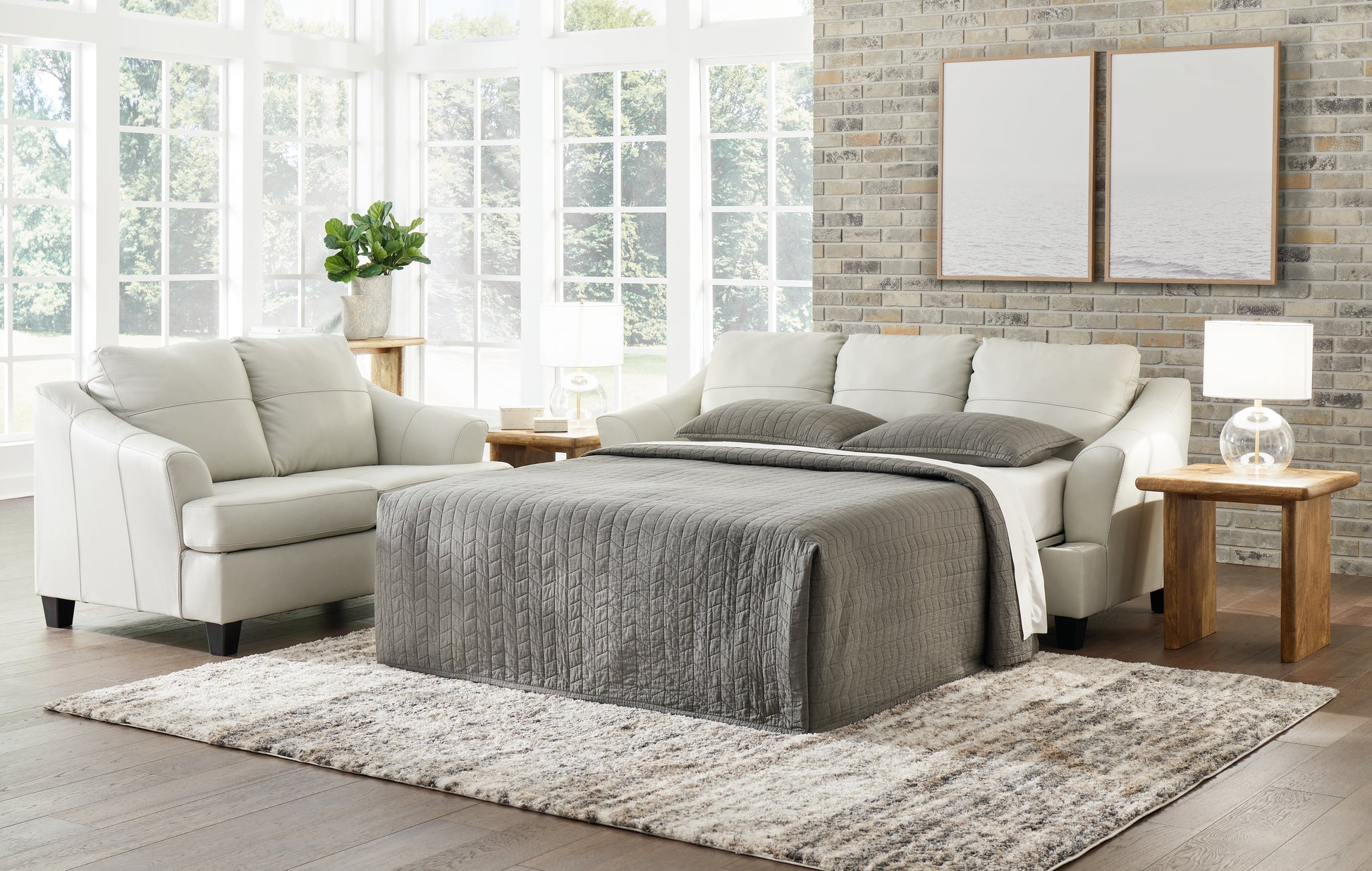 The Furniture Outlets - Ashley Furniture - Genoa Living Room - Queen Sofa Sleeper / Coconut - 4770439