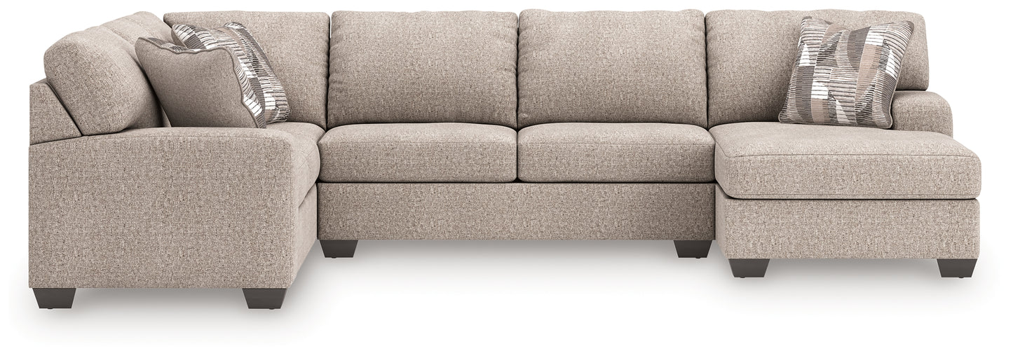 The Furniture Outlets - Ashley Furniture - Newellen Sectional - LAF 3-Piece Sectional with Chaise / Hemp - 48404S6