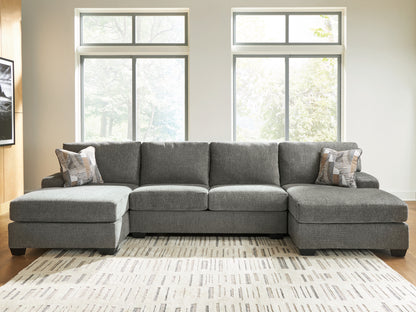 The Furniture Outlets - Ashley Furniture - Revenna Sectional - RAF 3-Piece Sectional with Double Chaise / Greystone - PC48405S3