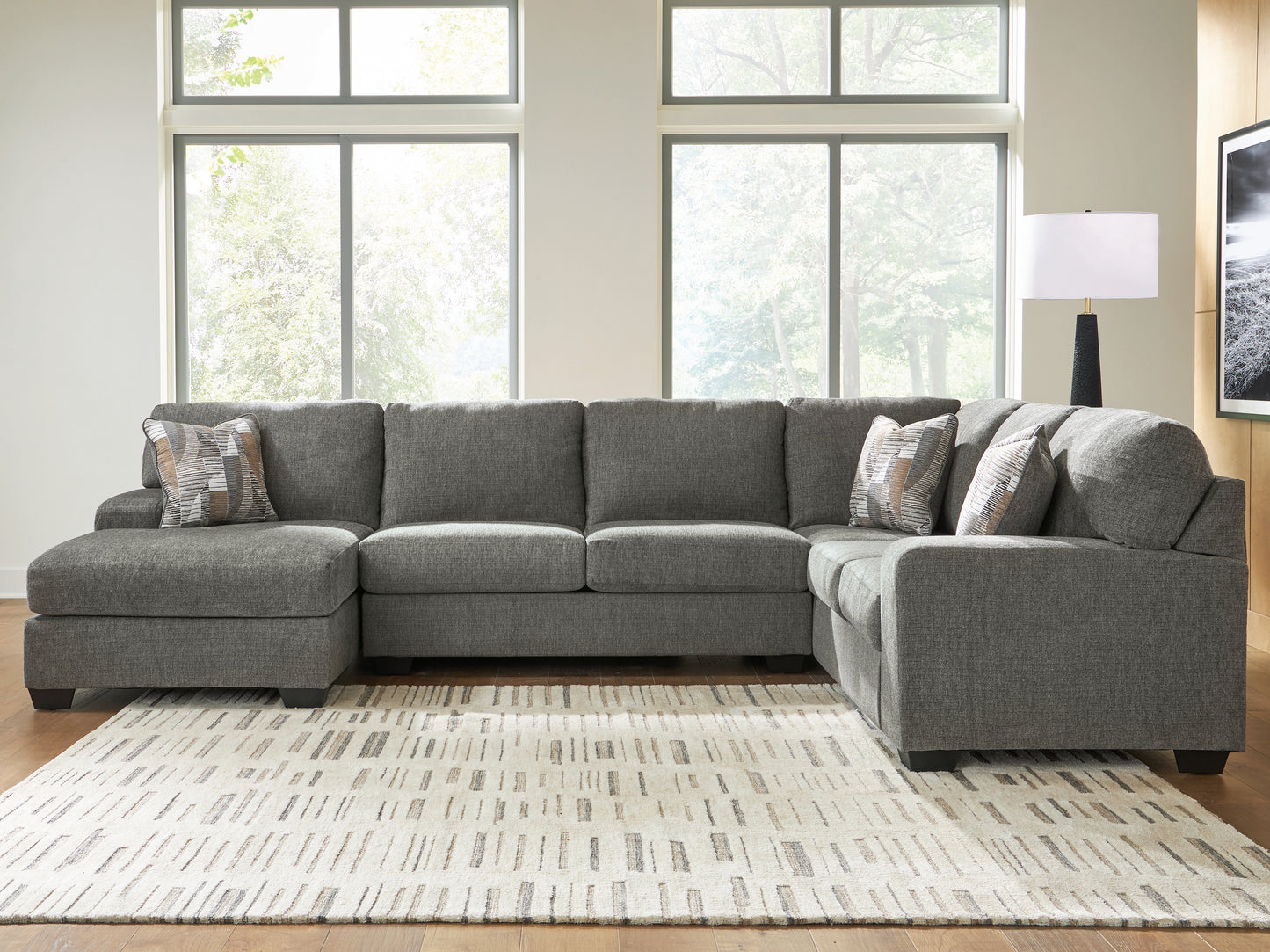 The Furniture Outlets - Ashley Furniture - Revenna Sectional - RAF 3-Piece Sleeper Sectional with Chaise / Greystone - PC48405S5
