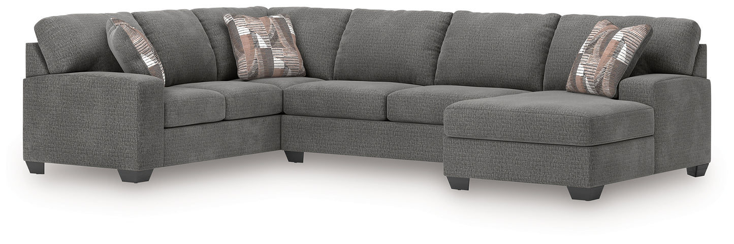The Furniture Outlets - Ashley Furniture - Newellen Sectional - LAF 3-Piece Sleeper Sectional with Chaise / Greystone - 48405S6