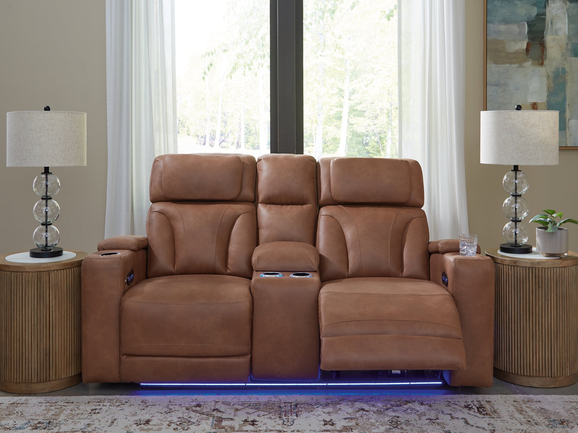 The Furniture Outlets - Ashley Furniture - Clean-Slate Living Room - PWR REC Sofa with ADJ Headrest / Caramel - PC5010115