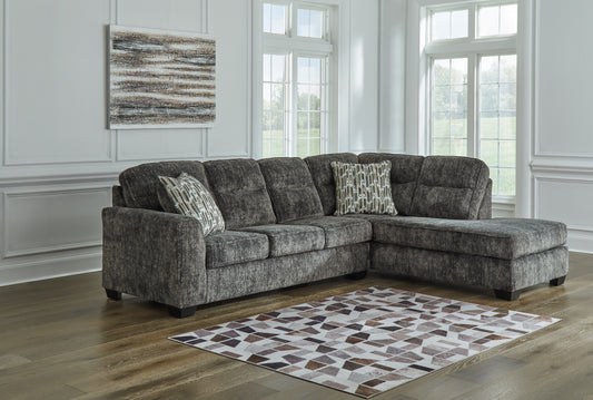 The Furniture Outlets - Ashley Furniture - Lonoke Sectional - LAF 2-Piece Sectional with Chaise / Gunmetal - 50504S2