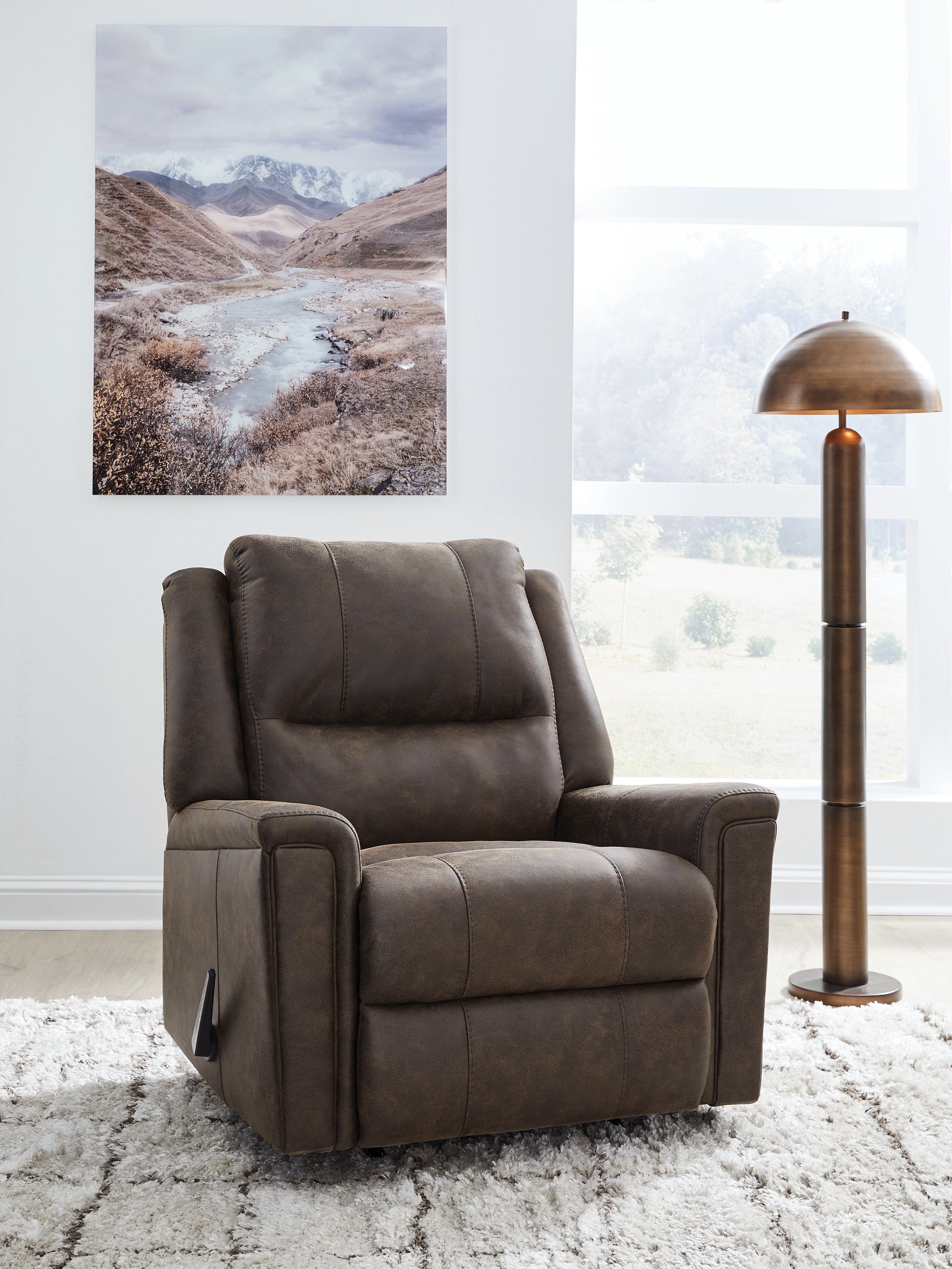 The Furniture Outlets - Ashley Furniture - Lixtowel Living Room - Rocker Recliner / Walnut - PC5300425