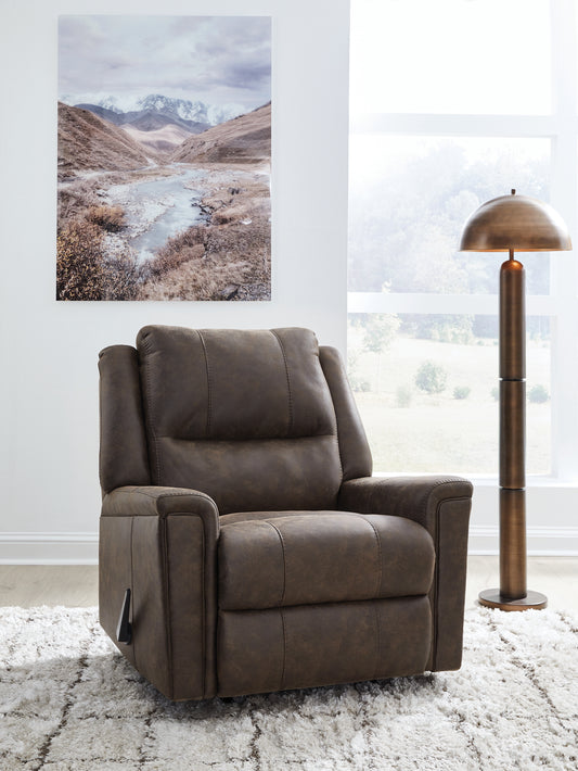 The Furniture Outlets - Ashley Furniture - Lixtowel Living Room - Rocker Recliner / Walnut - PC5300425