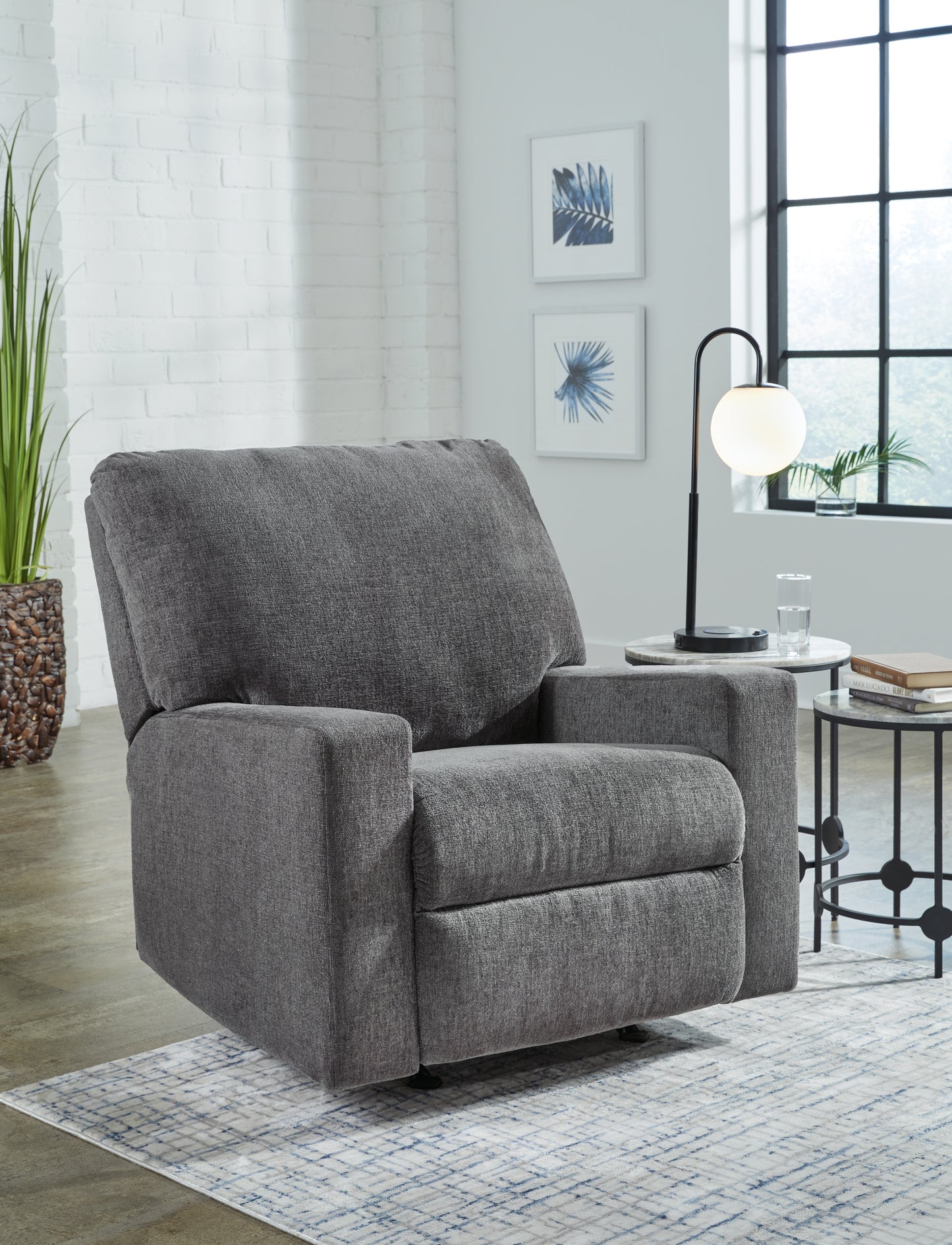 The Furniture Outlets - Ashley Furniture - Rannis Living Room - Rocker Recliner / Pewter - 5360225