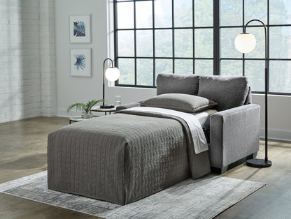 The Furniture Outlets - Ashley Furniture - Rannis Living Room - Twin Sofa Sleeper / Pewter - 5360237