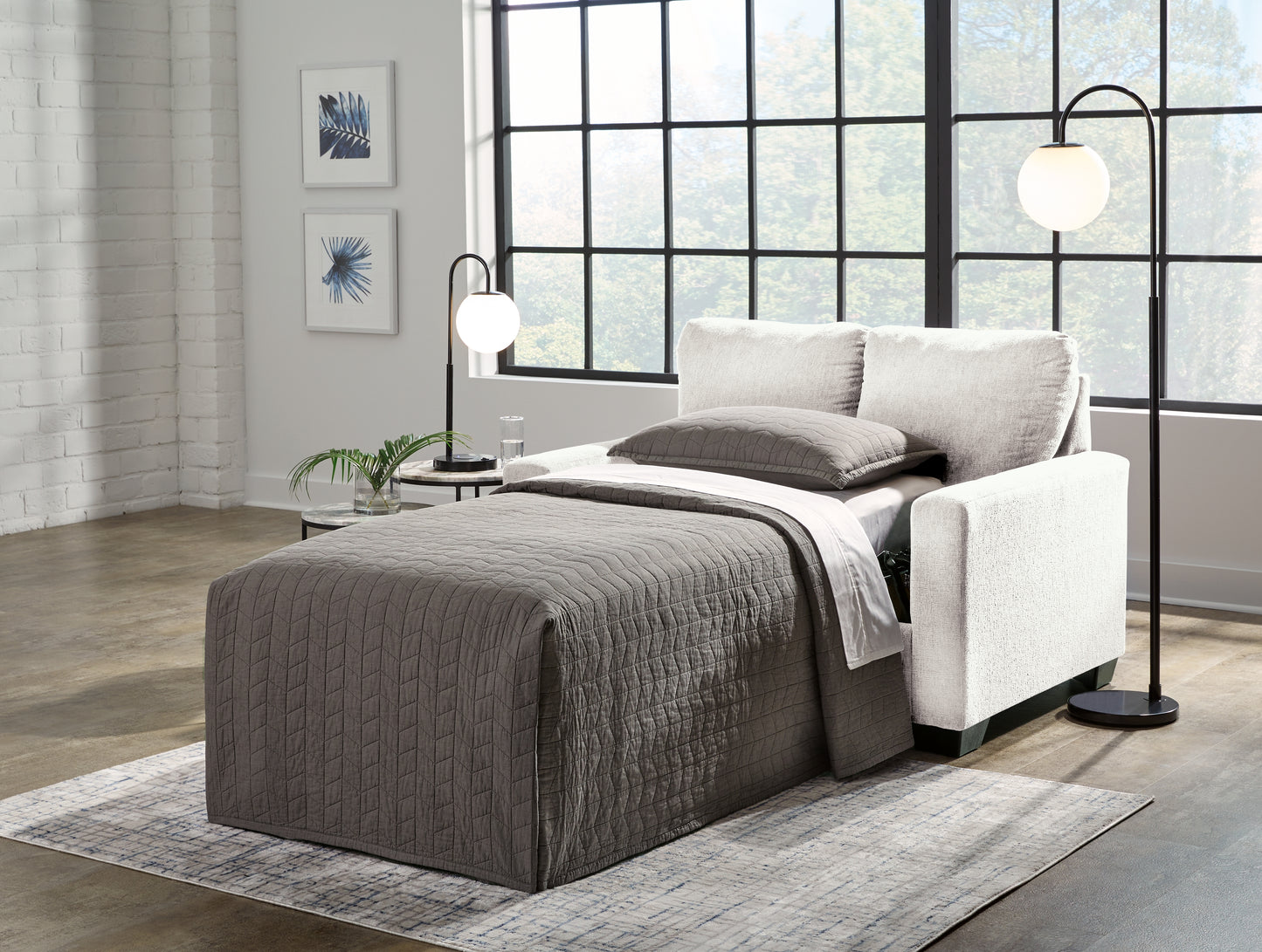 The Furniture Outlets - Ashley Furniture - Rannis Living Room - Twin Sofa Sleeper / Snow - 5360337
