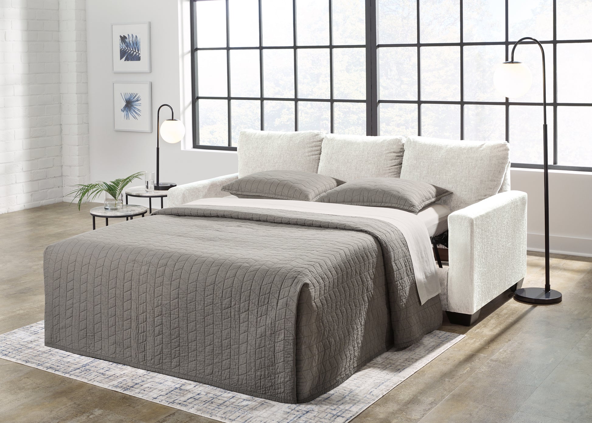 The Furniture Outlets - Ashley Furniture - Rannis Living Room - Twin Sofa Sleeper / Pewter - 5360237
