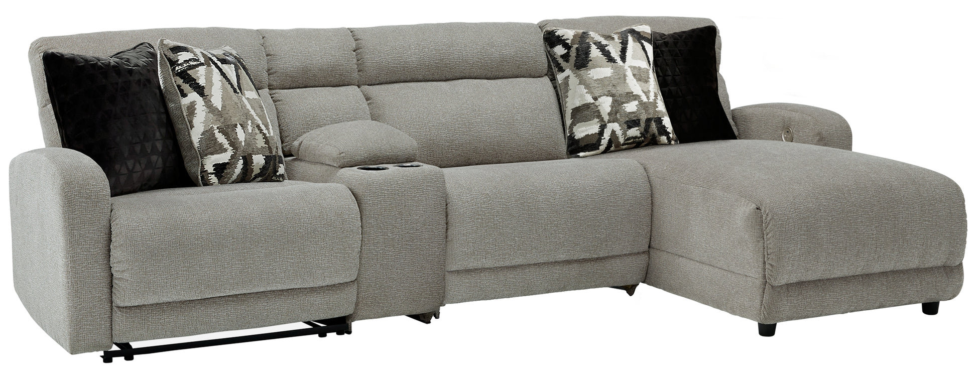 The Furniture Outlets - Ashley Furniture - Colleyville Sectional - 7-Piece Power Reclining Sectional with Chaise / Stone - 54405S32