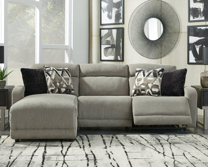 The Furniture Outlets - Ashley Furniture - Colleyville Sectional - 3-Piece Power Reclining Sectional with Chaise / Stone - 54405S4