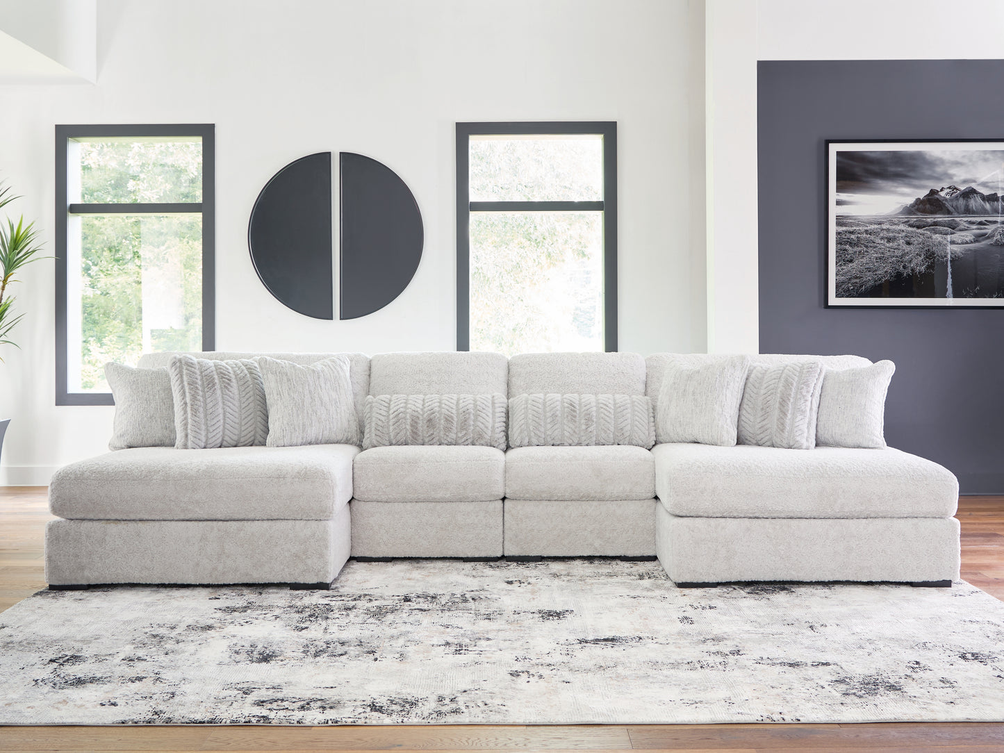 The Furniture Outlets - Ashley Furniture - Cuddle Plush Sectional - 4-Piece Sectional with Chaise / Arctic - PC59106S4