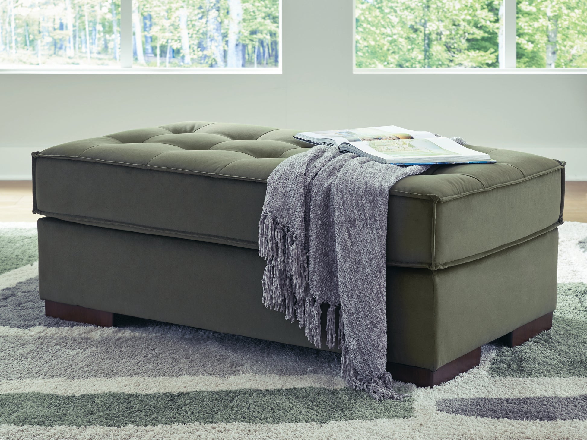 The Furniture Outlets - Ashley Furniture - Caspian-Town Living Room - Oversized Accent Ottoman / Olive - PC6170208