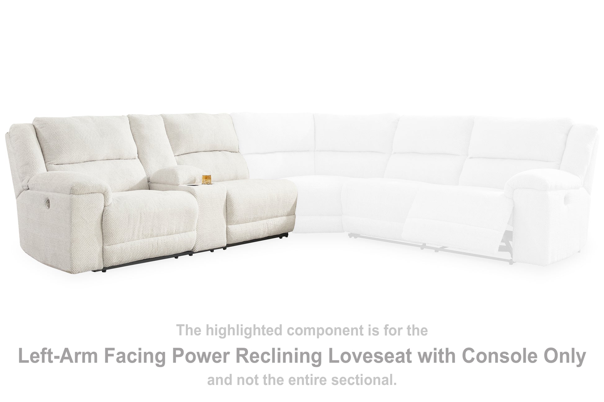 The Furniture Outlets - Ashley Furniture - Keensburg Sectional - LAF DBL REC PWR CON Loveseat / Linen - 6180701