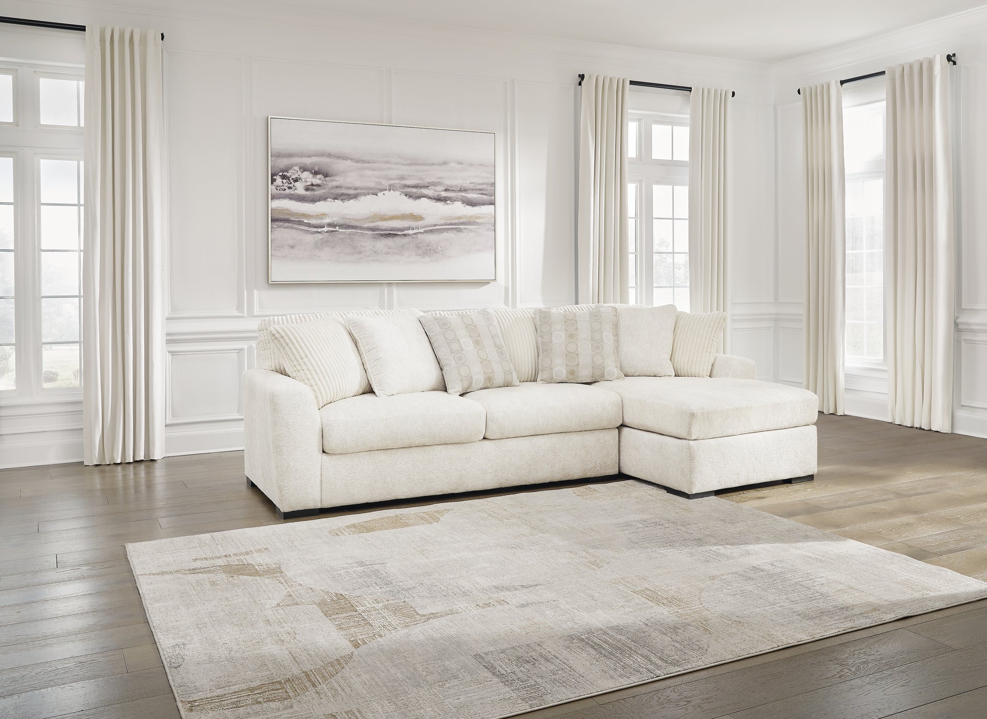 The Furniture Outlets - Ashley Furniture - Chessington Sectional - LAF 2-Piece Sectional with Chaise / Ivory - 61904S2