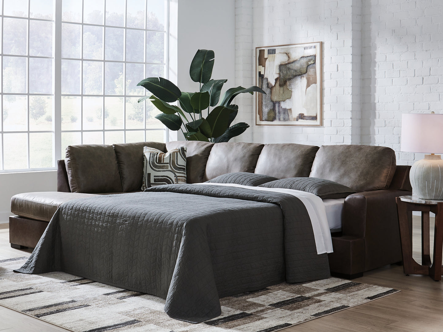 The Furniture Outlets - Ashley Furniture - Castille Way Sectional - RAF 2-Piece Sleeper Sectional with Chaise / Fossil - PC62703S4