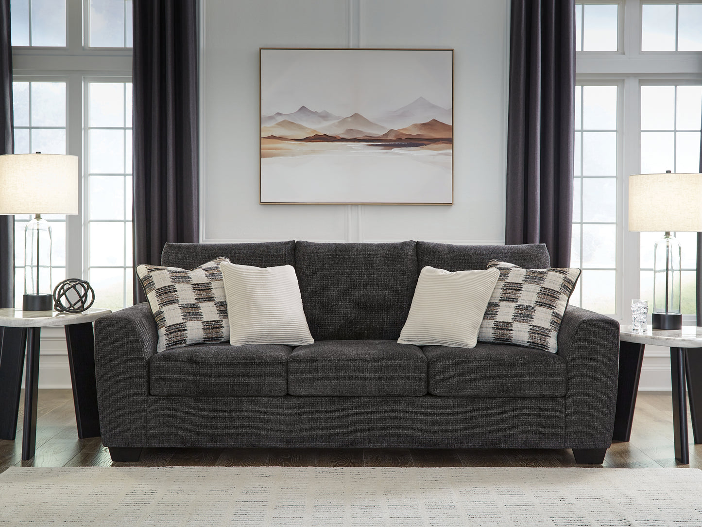 The Furniture Outlets - Ashley Furniture - Loreo Living Room - Sofa / Ebony - 6310138