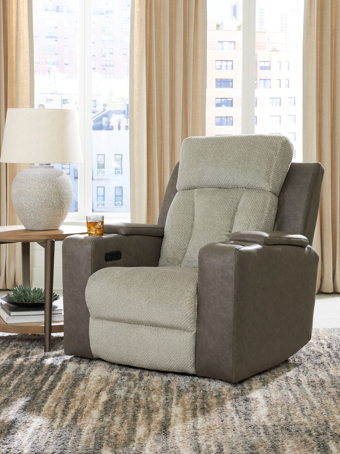 The Furniture Outlets - Ashley Furniture - WhipLash Living Room - PWR Recliner/ADJ Headrest / Sisal - PC6320413