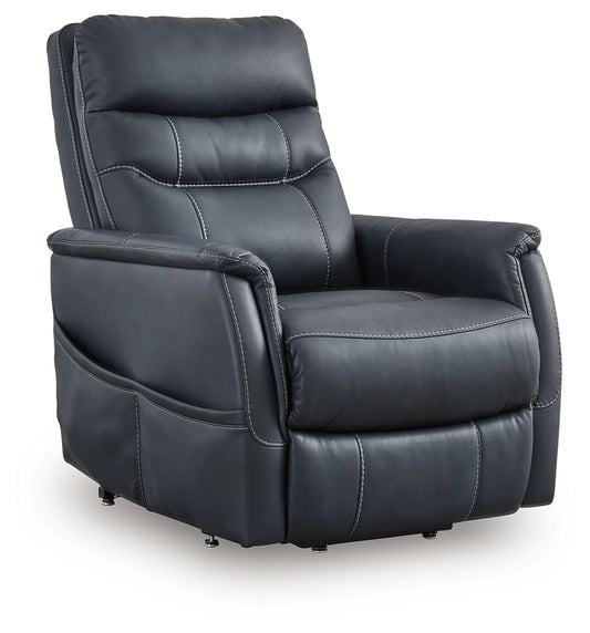 The Furniture Outlets - Ashley Furniture - Strawbill Living Room - Power Lift Recliner / Sapphire - 6391012