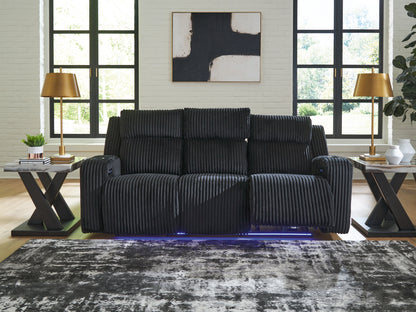 The Furniture Outlets - Ashley Furniture - Forest Lake Living Room - PWR REC Sofa with ADJ Headrest / Black - PC6420215