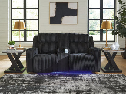 The Furniture Outlets - Ashley Furniture - Forest Lake Living Room - PWR REC Loveseat/CON/ADJ HDRST / Black - PC6420218