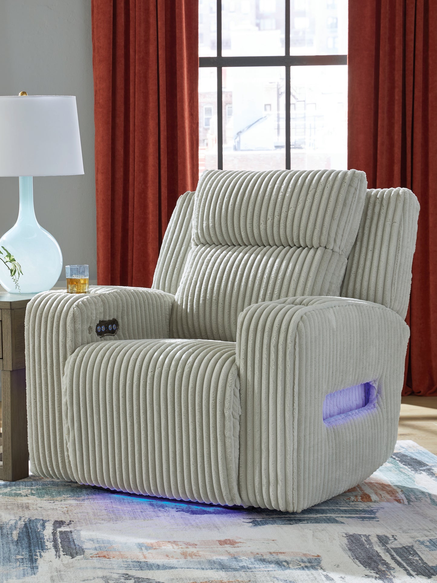 The Furniture Outlets - Ashley Furniture - Forest Lake Living Room - PWR REC Sofa with ADJ Headrest / Alloy - PC6420315