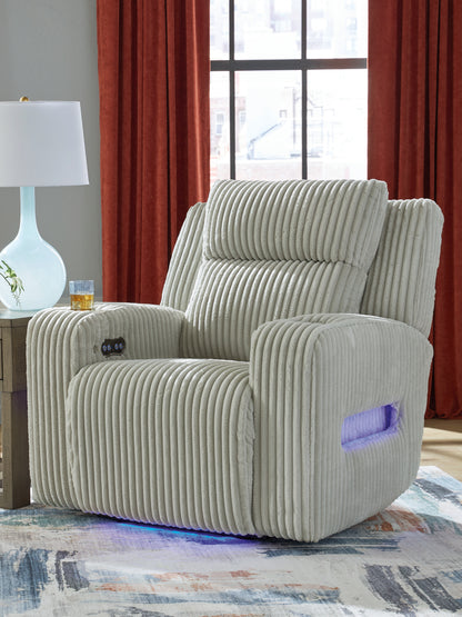The Furniture Outlets - Ashley Furniture - Forest Lake Living Room - PWR REC Sofa with ADJ Headrest / Alloy - PC6420315